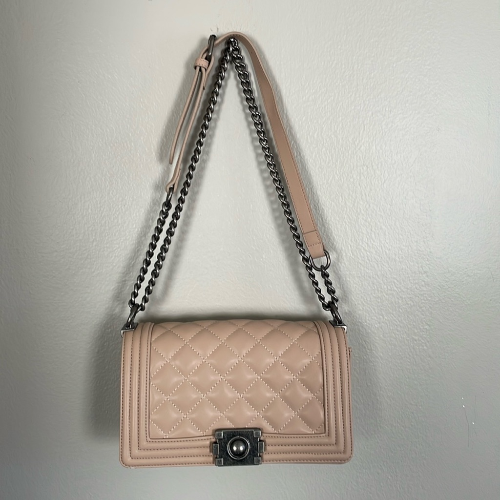 Kc Jagger Quilted Beige Crossbody Bag